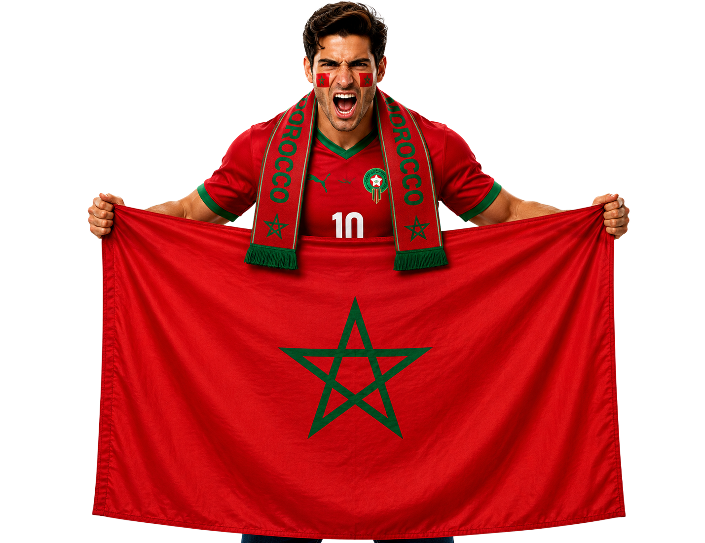 Morocco football fan flag World Cup supporter banner