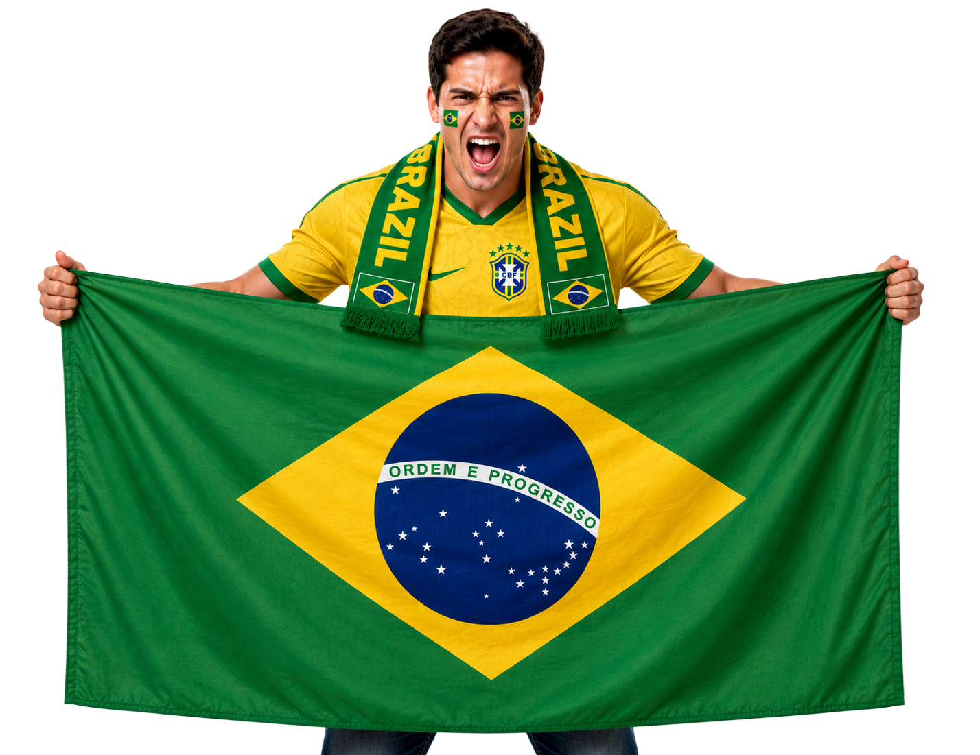Brazil football fan flag World Cup supporter banner