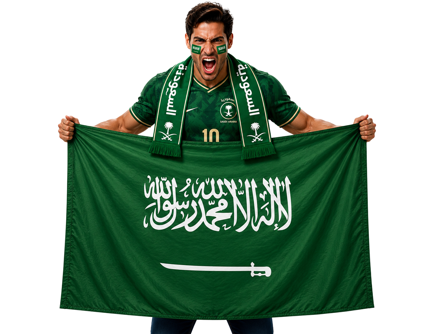 Saudi Arabia Green Falcons football fan flag World Cup 2026