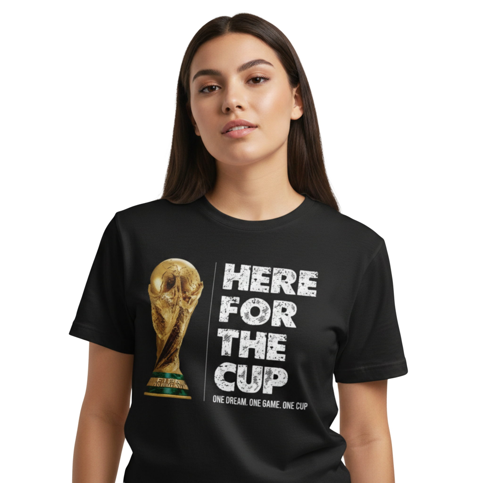 Here For The Cup T-Shirt | World Cup Football Fan Graphic Tee