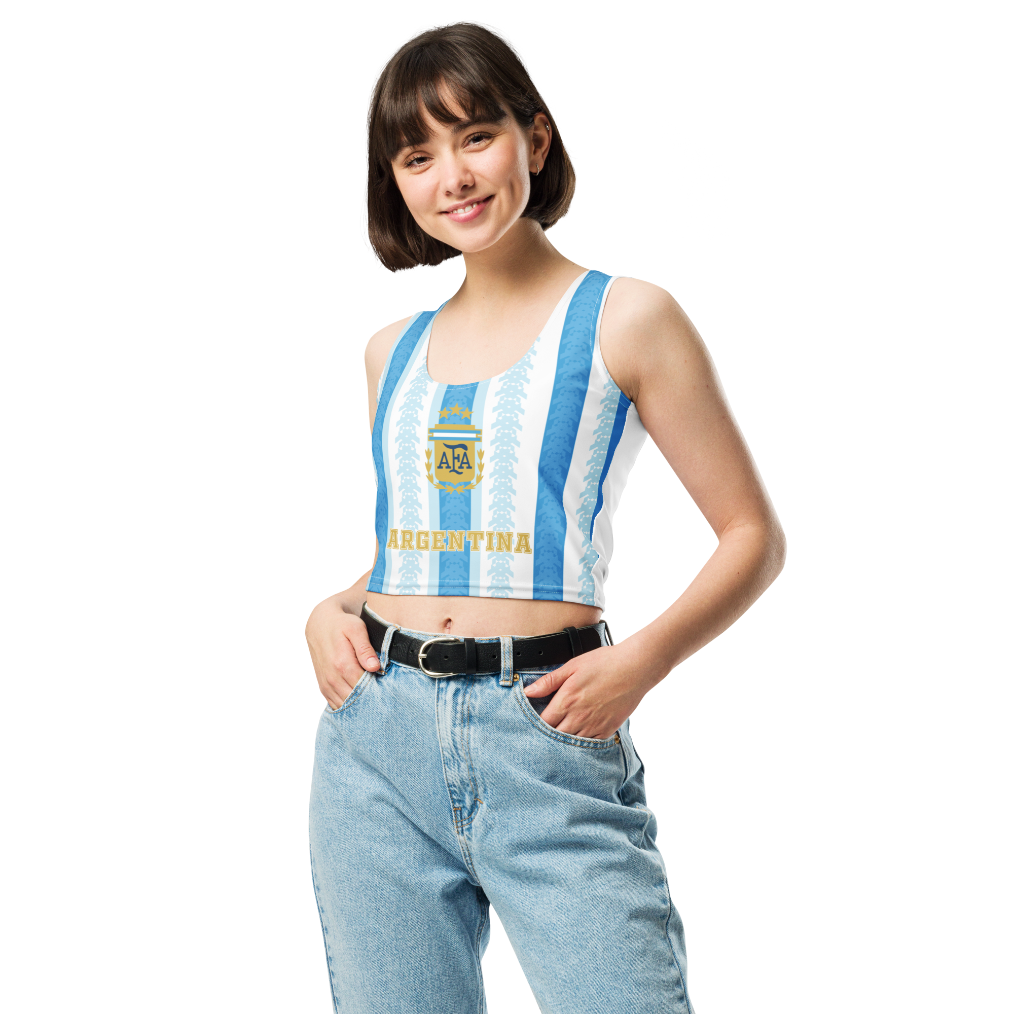 Argentina Albiceleste women's soccer fan crop top
