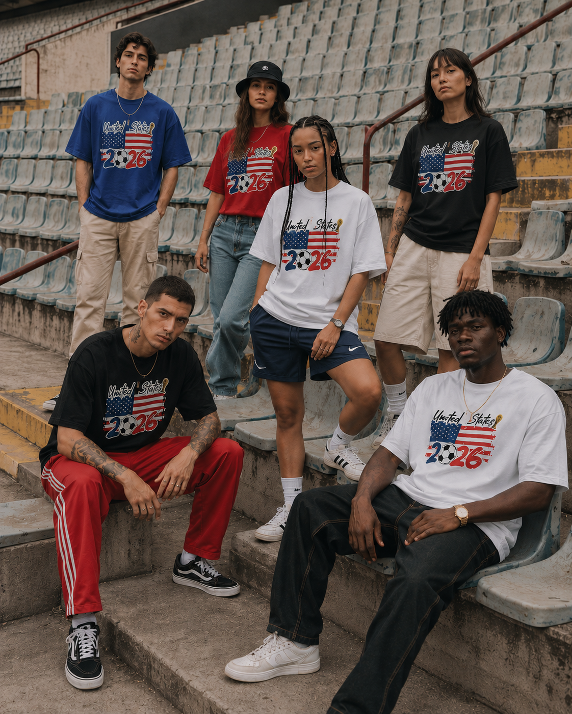United States 2026 Soccer Fan T-Shirt – USA World Cup 2026 Graphic Oversized Tee